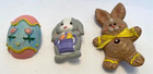 Lot of 3 Spring/Easter Egg and Bunnies 1.5-2.5 Inch Multicolor Pins/Brooches — photo 2