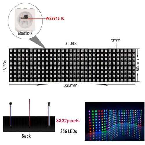 DC 12V WS2815 RGB LED Panel 4Pin Addressable 16X16 8X8 Pixels Dual Signal Module - Picture 13 of 13