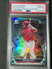 2023 Bowman 1st Nelson Rada Aqua Lunar Crater Refractor /125 LA Angels POP 4