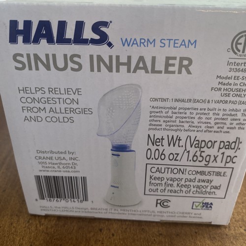 Halls Warm Steam Sinus Inhaler 1 Vapor Pad Included Relieves Congestion - 第 9/9 張圖片