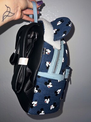 NEW Disney Park Mickey Mouse Blue Denim Loungefly Mini  display picture 1