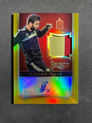 2015-16 Panini Select Soccer Jersey Patch Auto Gerard Pique /5