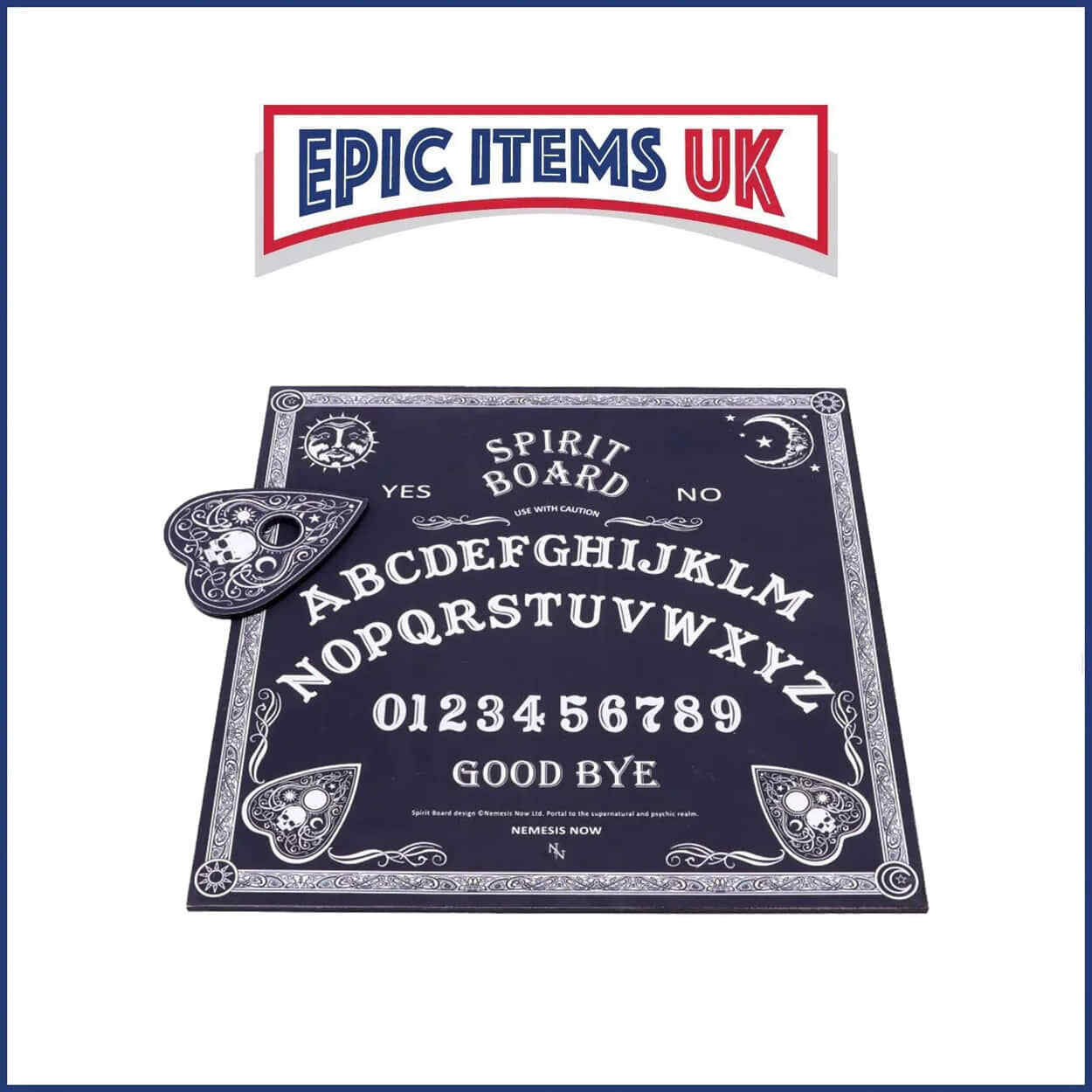 Nemesis Now Black and White Spirit Board with Planchette 38.5cm - IN STOCK