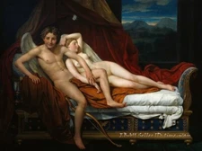 Cupid and Psyche by Louis David Oil painting Art Giclee Printed on Canvas P2145