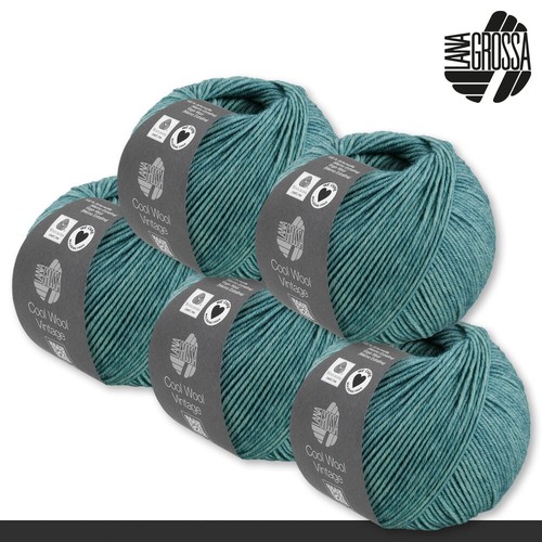 Lana Grossa 5 x 50 g Cool Wool Vintage Merino Wolle Garn Stricken 30 Farben - Bild 34 von 61