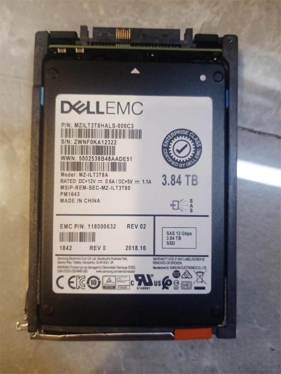 DELL EMC 3.84TB SAS SSD 005052560 VMAX VMAX3 Solid State Storage 