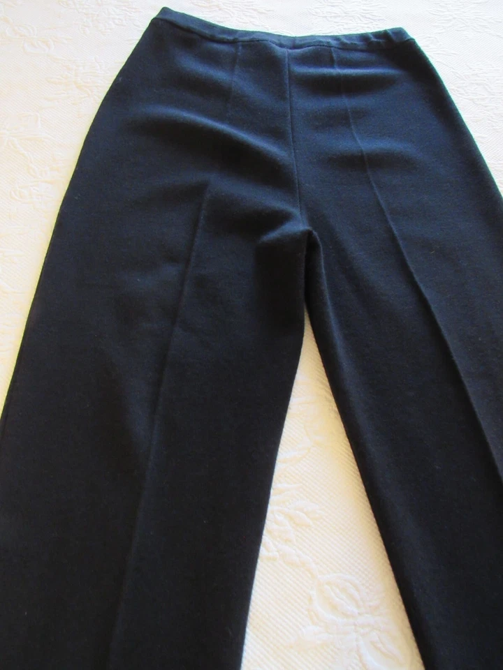 Pantalones Lecomte Merino Para Mujer Italia Lana Tejido Azul Marino Talla M Estilo Clásico Foto 2 de 4