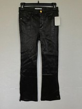 FRAME LE CROP MINI BOOT LEATHER JEAN IN BLACK WOMENS SIZE 24 X 26 NWOT