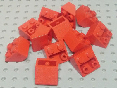 Lego Schräge umgekehrt 45° 2x2 (schmale Noppenlöcher) [3660] rot x12