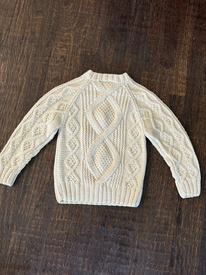 Suéter Gymboree CONSTRUCTION ZONE Beige Tejido a Mano Cable Niño Talla 4 Nuevo con Etiquetas - Otoño Foto 3 de 4