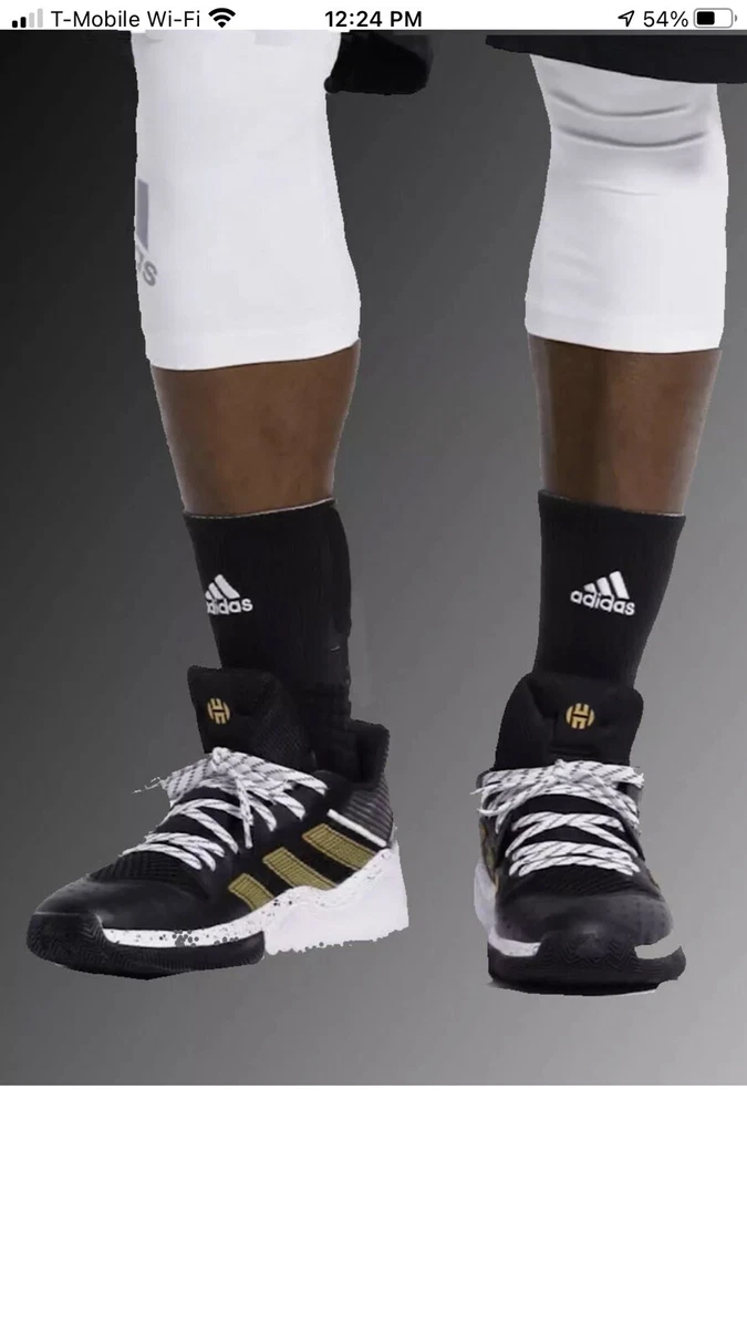 adidas James Harden Stepback Basketball Black White Gold Shoes Men s Sz 7 99.99 eBay