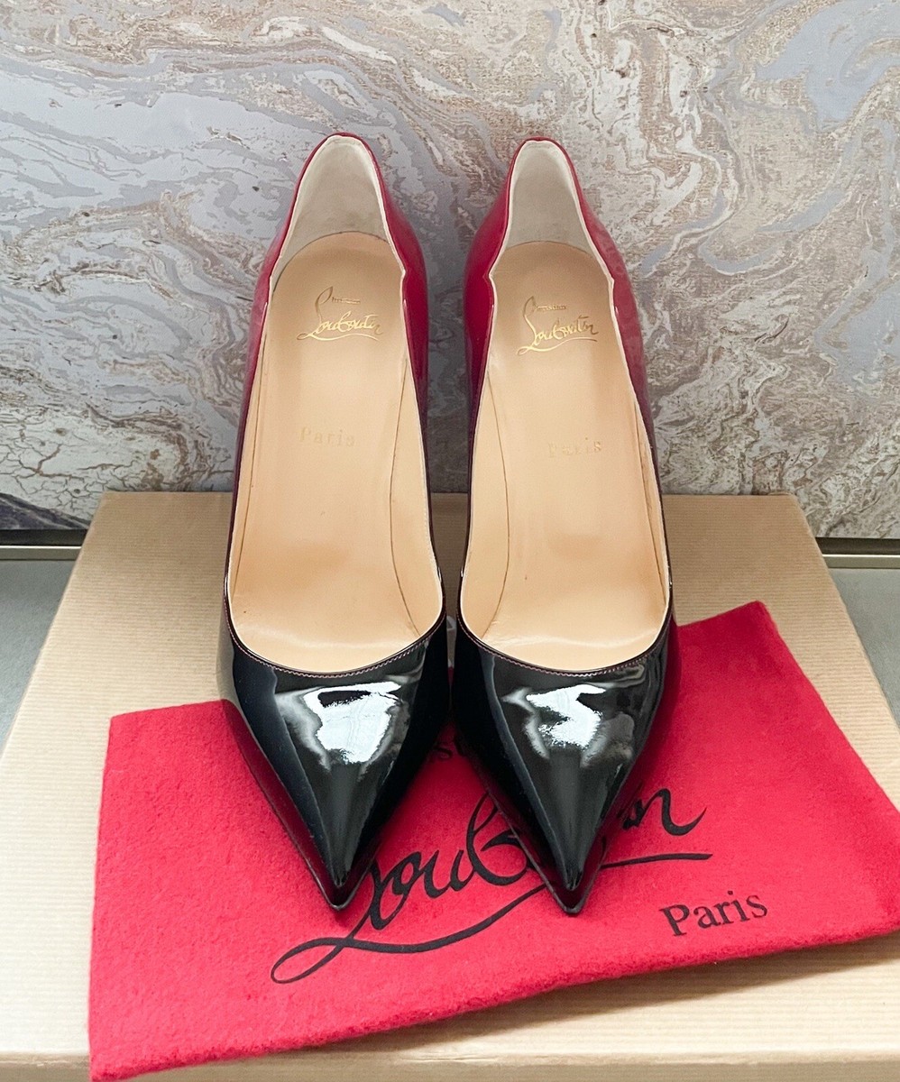 お値下げ！【極美品】Christian Louboutin グラデーション　黒赤 Christian Louboutin Hot Chic Degrade Ombré Pigalle Patent Leather