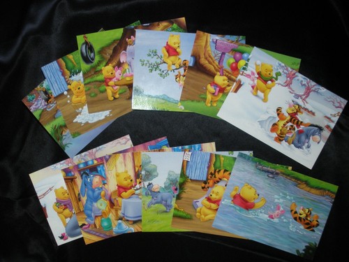 12 ältere Disney Postkarten-Based on the "Winnie The Pooh-works by A.A.Milne and