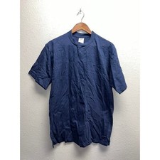 90s Vintage Dark Blue Blank Short Sleeve Shirt Jerzees USA Made L Large