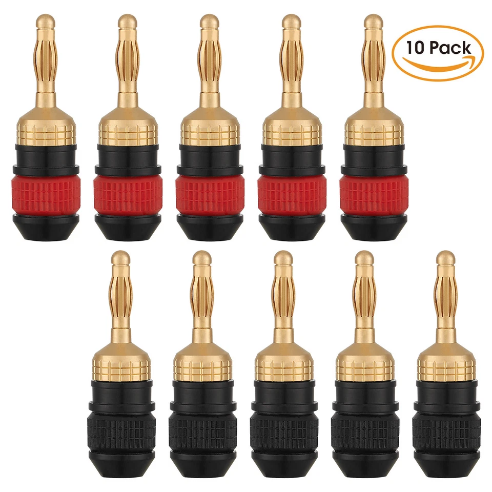 WGGE WG-008 24K Gold Safety Connector Banana Plugs (5 Pairs) (10 plugs ) - Image 2 of 4