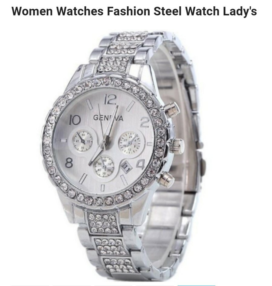 Geneva Fashion Women Ladies Stainless Steel Band Analog  display picture 1