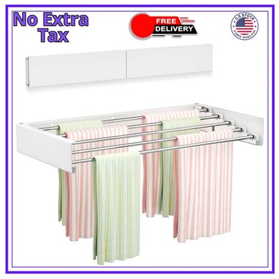 Vikaqi Wall Mounted Clothes Drying Rack 23.6 Inch Foldable Laundry Rack 5 Rods