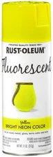 Rust Oleum Fluorescent Spray Paint 11 Ounce Neon Yellow Fast Drying High Visi...