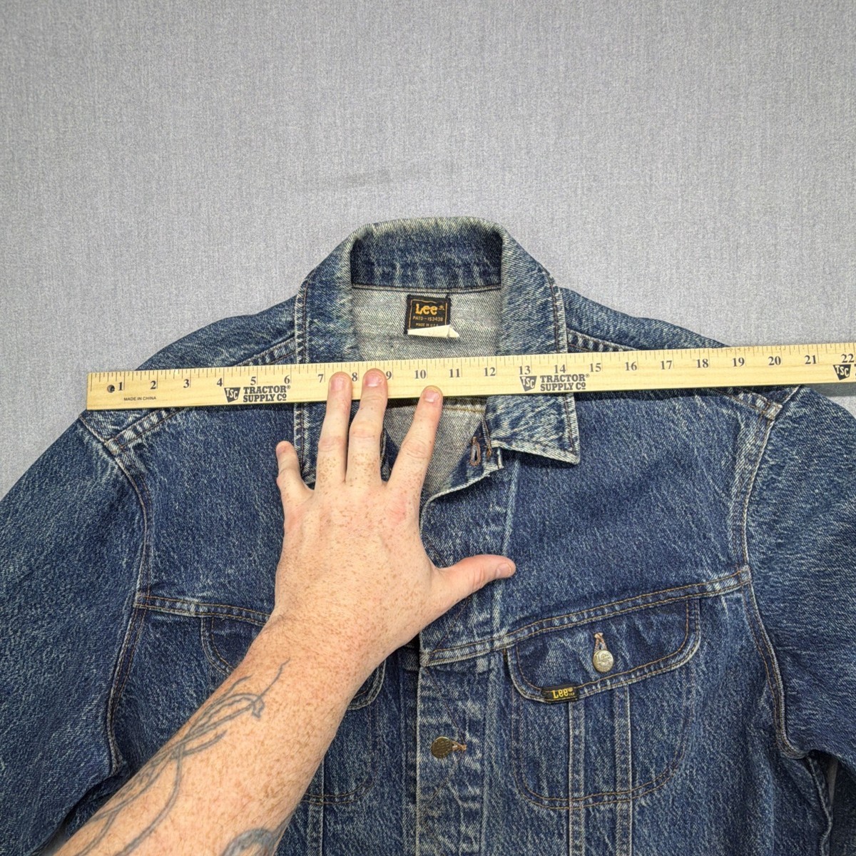 VTG Lee Riders 70s 80s Blue Denim Trucker 101-J Jacket Mens Large