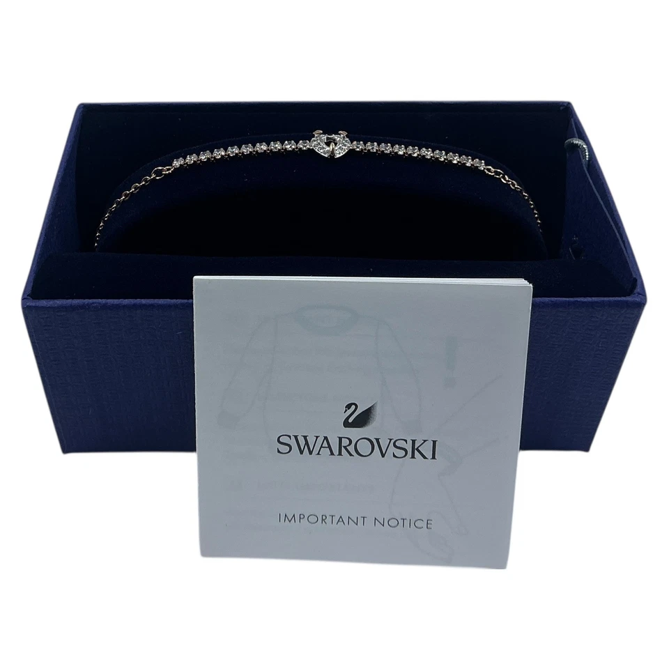 Pulseira Swarovski 5646745 coração sutil cristal tom ouro rosa - Imagem 2 de 4