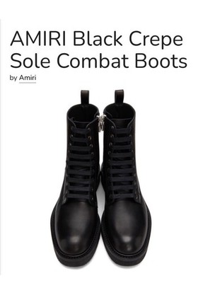 AMIRI Creep Soul Black Combat Boots Sz. 8.5 Limited Edition