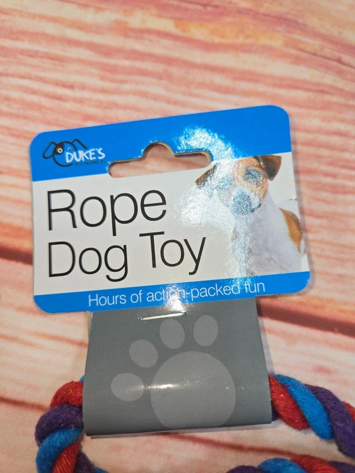 Paquete de 2 juguetes de cuerda anudados de algodón para perros Dukes Pet Products Foto 2 de 4