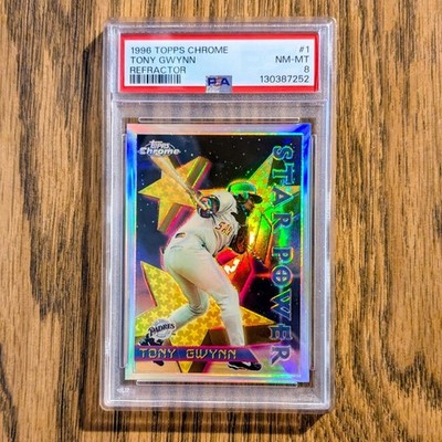 1996 TOPPS CHROME REFRACTOR TONY GWYNN PSA 8 NM MINT LOW POP 