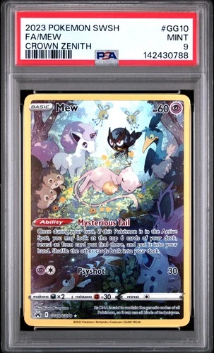 2023 POKEMON SWORD & SHIELD CROWN ZENITH #GG10 FULL ART/MEW PSA 9