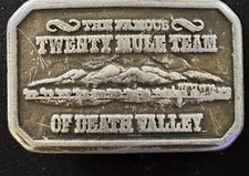 VINTAGE 1970s  THE FAMOUS TWENTY MULE TEAM OF DEATH VALLEY  BELT BUCKLE