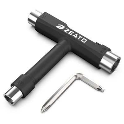 Zeato All-In-One Skate Tools Multi-Function Portable Skateboard T Tool