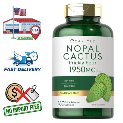 Nopal Cactus Prickly Pear 1950mg | 180 Powder Capsules | Natural Herbal