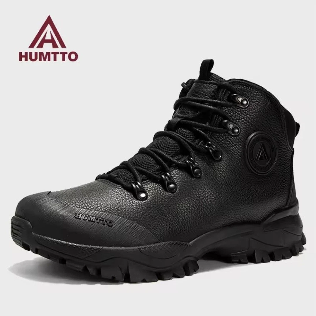 Men's Genuine Leather Winter Work Boots, Tactical Cold Weather Shoes - US 9.5