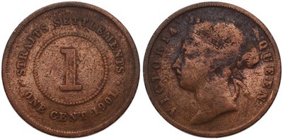 Straits Settlements - 1 One Cent 1845-1926 - George V - verschiedene Jahrgänge