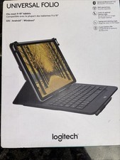 Logitech Universal Folio Bluetooth Keyboard Case 9-10  Tablet iOS Android Window
