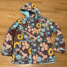 Hanna Andersson Jacket Hooded Coat Size 150 Youth Girls 12 Multicolor Floral