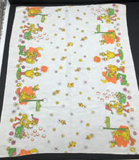 Vintage Sesame Street Big Bird Baby Receiving Blanket Toddletime Cotton 30x34.5