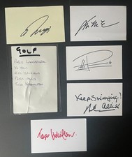 Golf Golfers Signed Autograph Pack White Index Cards x5 Alliss Todd Hamilton COA