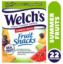 Welch's Fruit Snacks Gluten-Free Summer Fruit Soft Fruit Snacks .8 oz (22 pack)