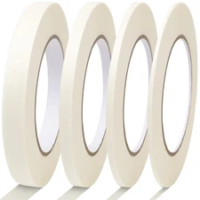 4 Pack Fine Line Masking Tape - White Painters 1/16", 1/8", 1/4", 