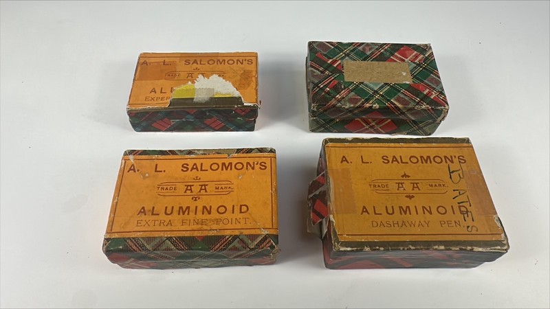 NOS A. L. Salomon's Aluminoid Dip Pen Nibs - 4 Boxes