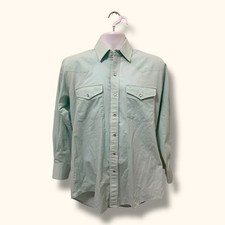 Rock Creek Ranch Mens Pearl Snap Dress Shirt 15.5-33 Blue Tourqoise Western