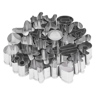 26x Small Baking Mold Stainless Steel Chocolate Snacks Cake Bread Biscuit Nu SET