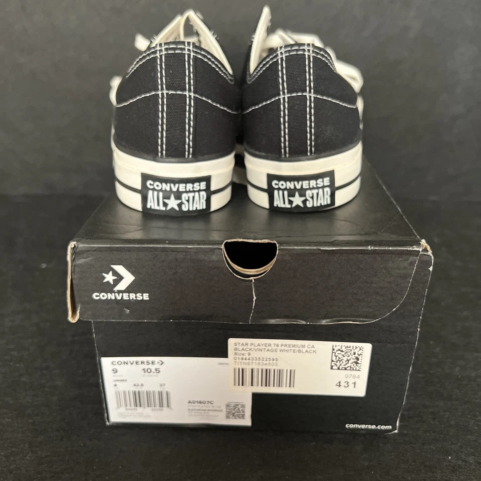 Star Player 76 Premium Vintage Converse Runners Black & White  Size M 9 - W 10.5 - image 4 of 4