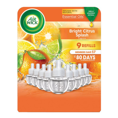 Air Wick Scented Oil Air Freshener, Bright Citrus, 9 refills