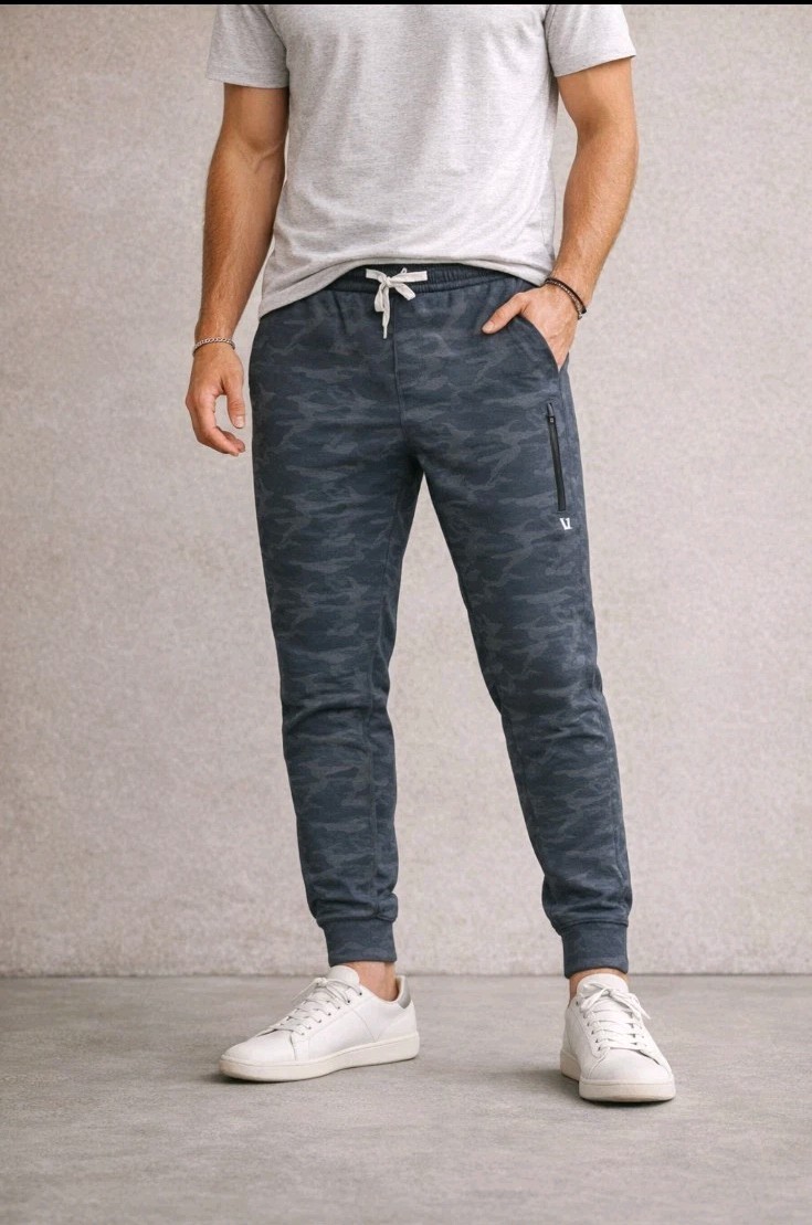 Vuori Sunday Performance Joggers in Black Gray Camo V416 Athleisure Mens Size XL