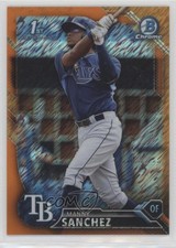 2016 Bowman Chrome Prospects Orange Shimmer Refractor 12/25 Manny Sanchez 0e1
