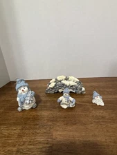 Snow Buddies 1999 Encore Group Lot of 3 W/ Baby and Bridge Christmas Ornaments