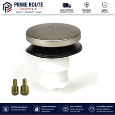 Foot Actuated Bathtub Drain Stopper in Brushed Nickel with 3/8"  5/16" Fittings