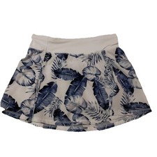 Kyodan White and Blue Palm Leaves Active Tennis Pickleball Golf Skort size Small