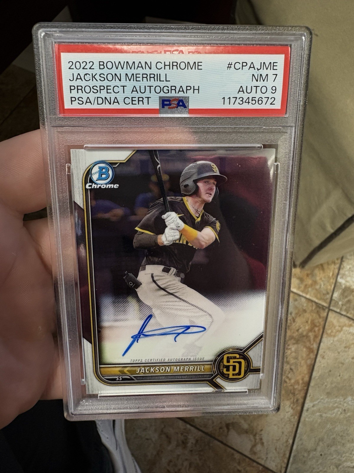 2022 Bowman Chrome - Prospect Autographs Jackson Merrill #CPA-JME (AU, RC)